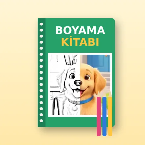 Kapağında Bobi olan boyama kitabı